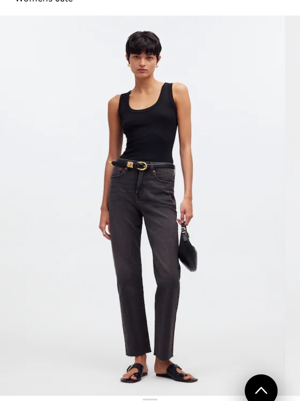 Madewell The '90s Straight Crop Jean Women's Size 29 Bentley Wash Black Gray